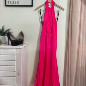 Show Me Your MuMu Pink Halter Sundress Backless